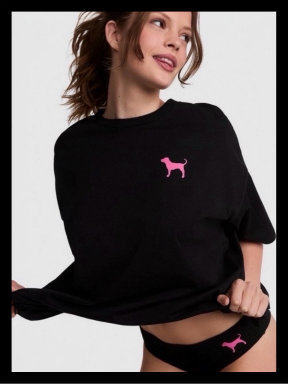 💕ⓅⒾⓃⓀ ⓋⓈ “YOU WISH” Cotton Side Slit Tee & Panty Set NWT💕